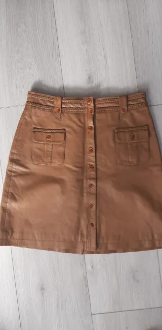 Falda de piel Pepe Jeans marrón