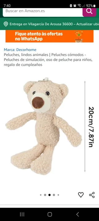 2 Llaveros Oso Peluche
