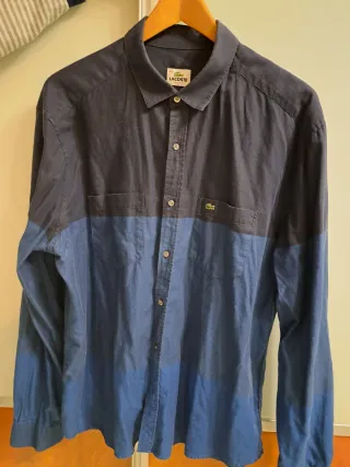 Camisa Lacoste Talla XL Azul Marino y Azul