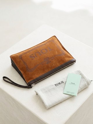 Clutch TOUS Estelia Amina · Cuero Camel · Vintage