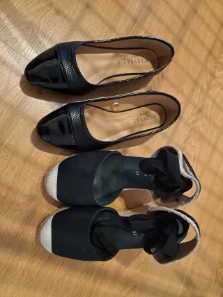Bailarinas y cuñas esparto Marypaz Negras Talla 37