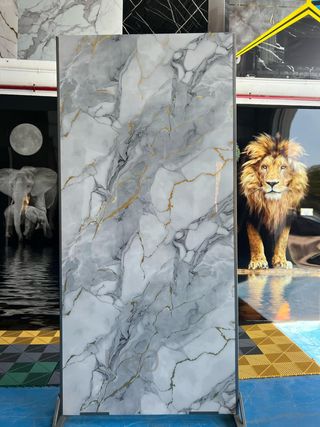 Placa decorativa Mármol Gris Dorado Azulado