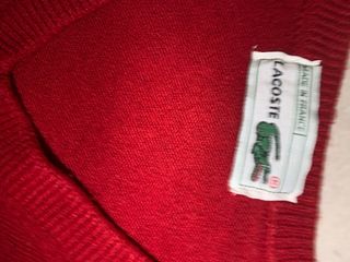 Jersey Lacoste Rojo Talla S Cuello V