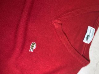 Jersey Lacoste Rojo Talla S Cuello V
