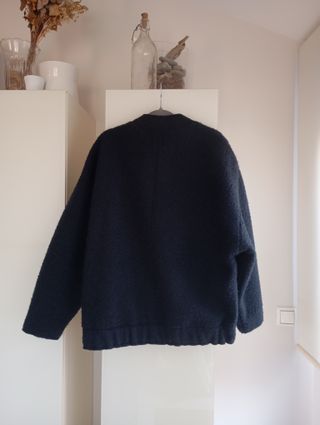 Chaqueta Bomber Zara Oversize Azul Marino Talla S