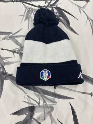 Cappello Kappa Blu e Bianco con Pompon