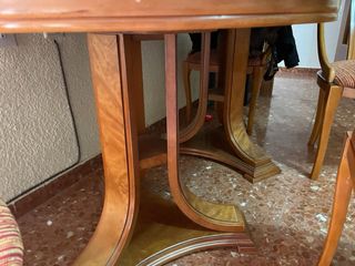 Mesa comedor extensible madera y cristal