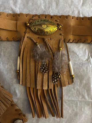 Gargantilla y pulsera piel con turquesa