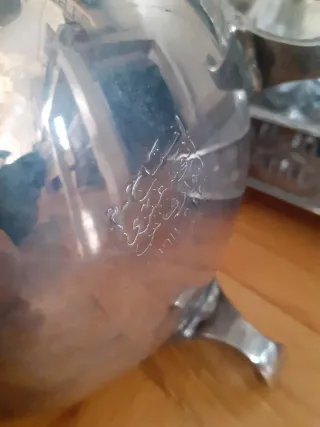 Juego de té de metal plateado