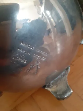 Juego de té de metal plateado