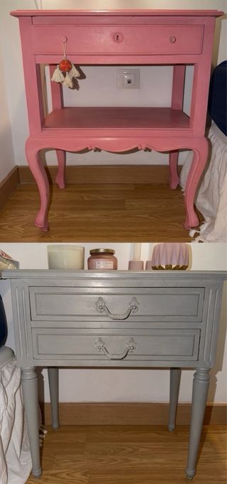 2 Mesitas de noche madera restauradas