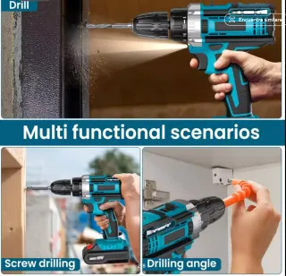 Taladro Atornillador 2 Baterías Maletín y acc