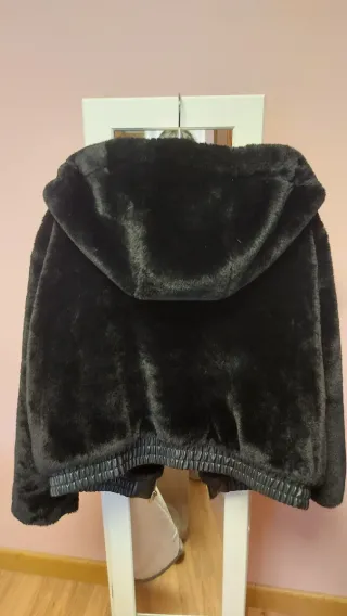 Chaquetón Zara Muton Negro Talla M