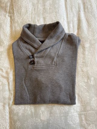 Jersey Cortefiel gris cuello shawl Talla M