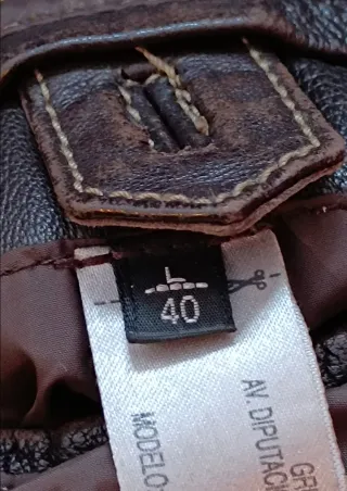 Chaqueta Piel Massimo Dutti Talla L Negra