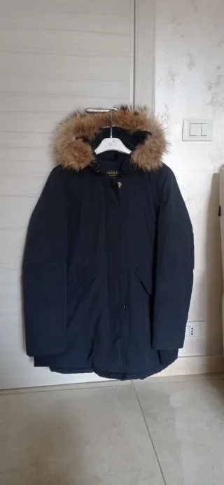 Giubbotto Woolrich blu con cappuccio