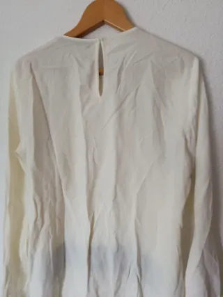 Camisa Zara Mujer Encaje Blanca Talla M