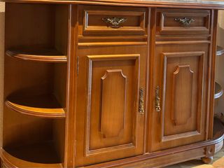 Mueble recibidor madera con espejo