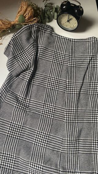 Vestido Zara Negro Blanco Talla S