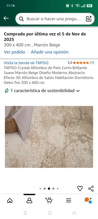 Alfombra NUEVA sin estrenar pelo corto 300x400cm