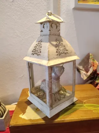 Lanterna pupazzo neve con candela