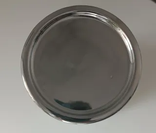 Portacandele in ceramica cromata argento