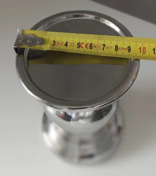 Portacandele in ceramica cromata argento