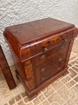 Cabecero cama madera maciza + mesitas