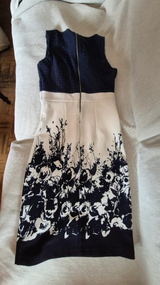 Vestido Cerezas azul y blanco