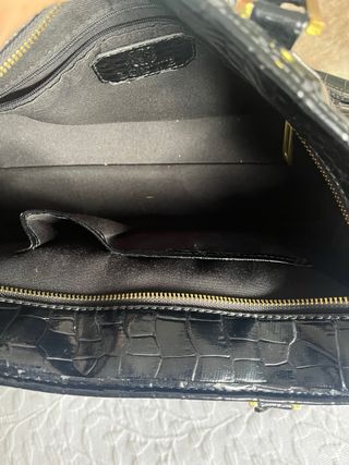 Bolso Loewe Negro PVC Cocodrilo