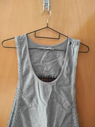 Mono elástico rayas gris y blanco