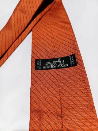Corbata Hermés Seda Naranja