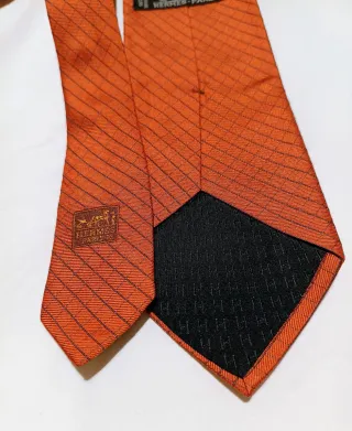 Corbata Hermés Seda Naranja