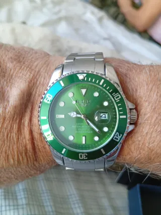 Reloj LIGE Verde y Plateado