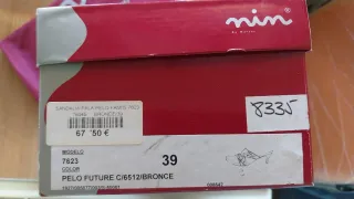 Conjunto Sandalias y Cartera color bronce