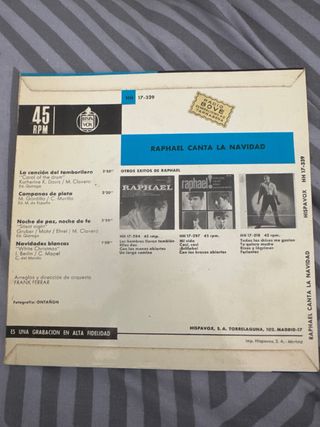 Vinilo Raphael Canta la Navidad