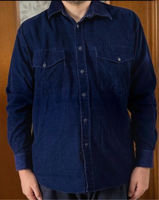 Camicia G.O.L.D. blu velluto a coste