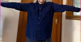 Camicia G.O.L.D. blu velluto a coste