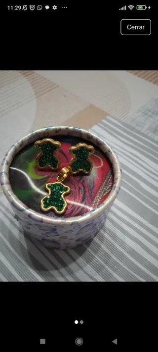 Conjunto de oro y esmeralda