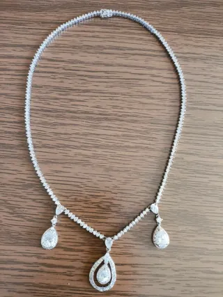 Gargantilla Plata 3 Lágrimas Diseño Joyería