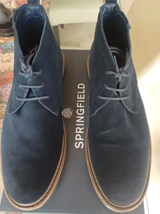 Botines Hombre Ante Azul Springfield A Estrenar