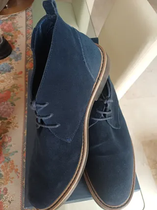 Botines Hombre Ante Azul Springfield A Estrenar