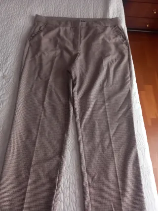 Pantalón Zara Mujer Beige/Marrón