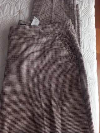 Pantalón Zara Mujer Beige/Marrón