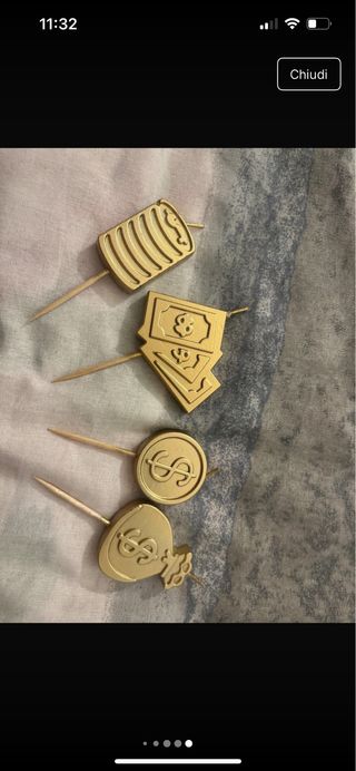 Candele a tema soldi e carte da gioco