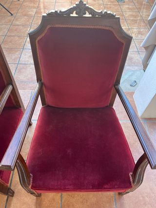 2 Descalzadoras antiguas terciopelo madera