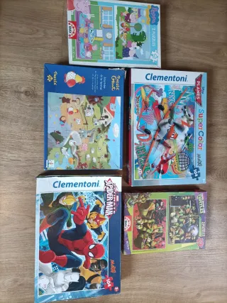 Puzzles Infantiles Peppa Pig, Spiderman, Tortugas,