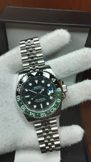 Reloj Seiko Mod GMT-Master II Sprite Verde Negro