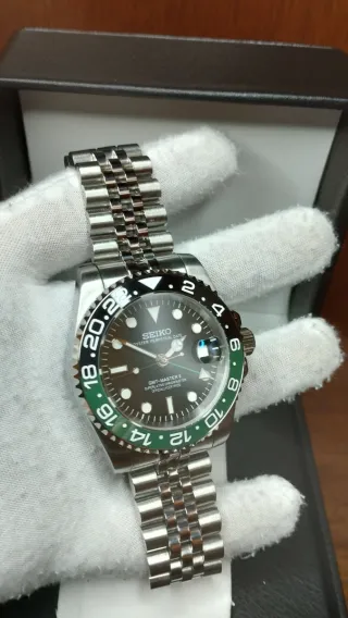 Reloj Seiko Mod GMT-Master II Sprite Verde Negro