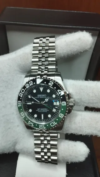 Reloj Seiko Mod GMT-Master II Sprite Verde Negro